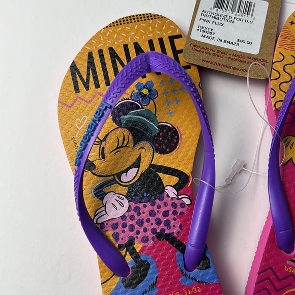 Havaianas | Shoes | Nwt Havaianas X Disney Minnie Mouse Flip Flops Sz3c ...